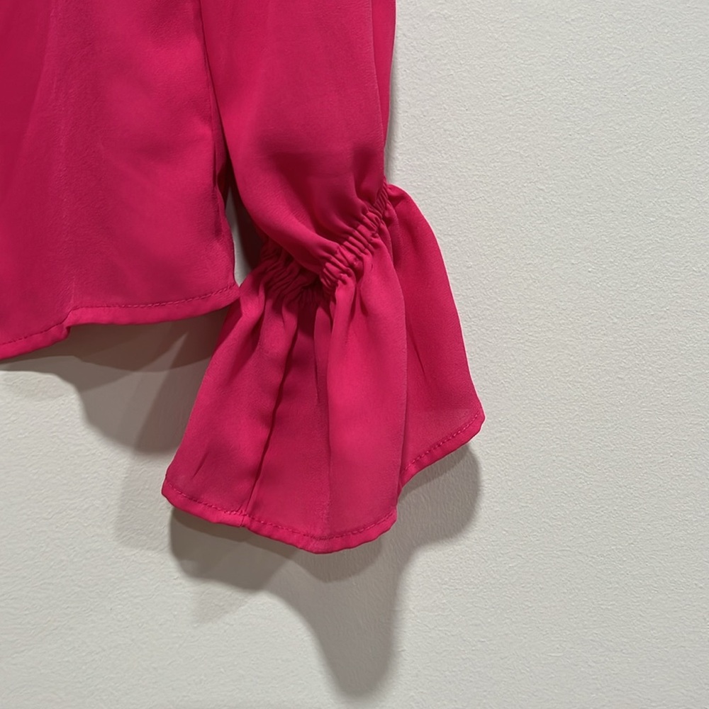CeCe Fuchsia Ruffle Blouse - Picture 4 of 6